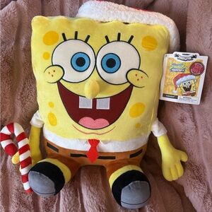 SpongeBob SquarePants Yellow Holiday Candy Cane Plush